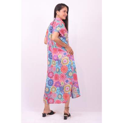 Paisley Printed Viscose Shirt Dress