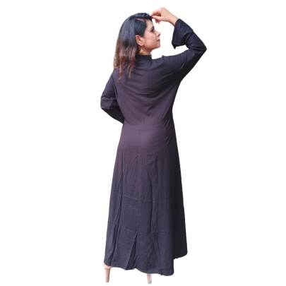 Rayon Black Long Dress