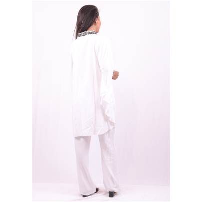 Rayon Kaftan with Pant – Embroidered Neck