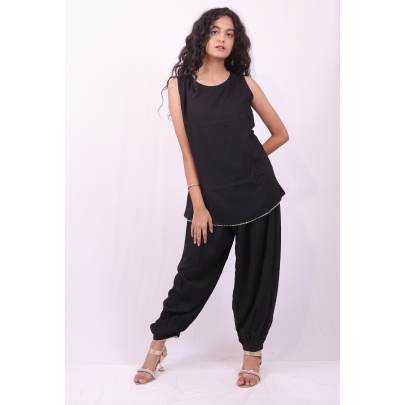 Sleeveless Top with Dhoti Pant Co-ord Set