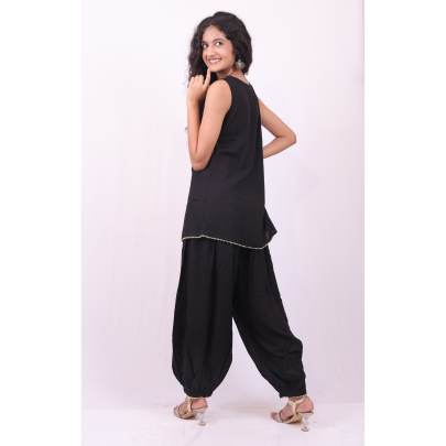 Sleeveless Top with Dhoti Pant Co-ord Set